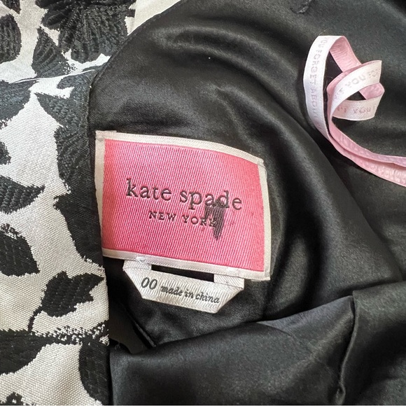 New Kate Spade Floral Soirée Dress- Black and White - Size OO - Picture 14 of 14